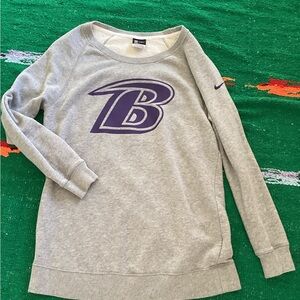 NFL Baltimore Ravens Gray Crew neck Sweatshirt with  Logo-SZ S